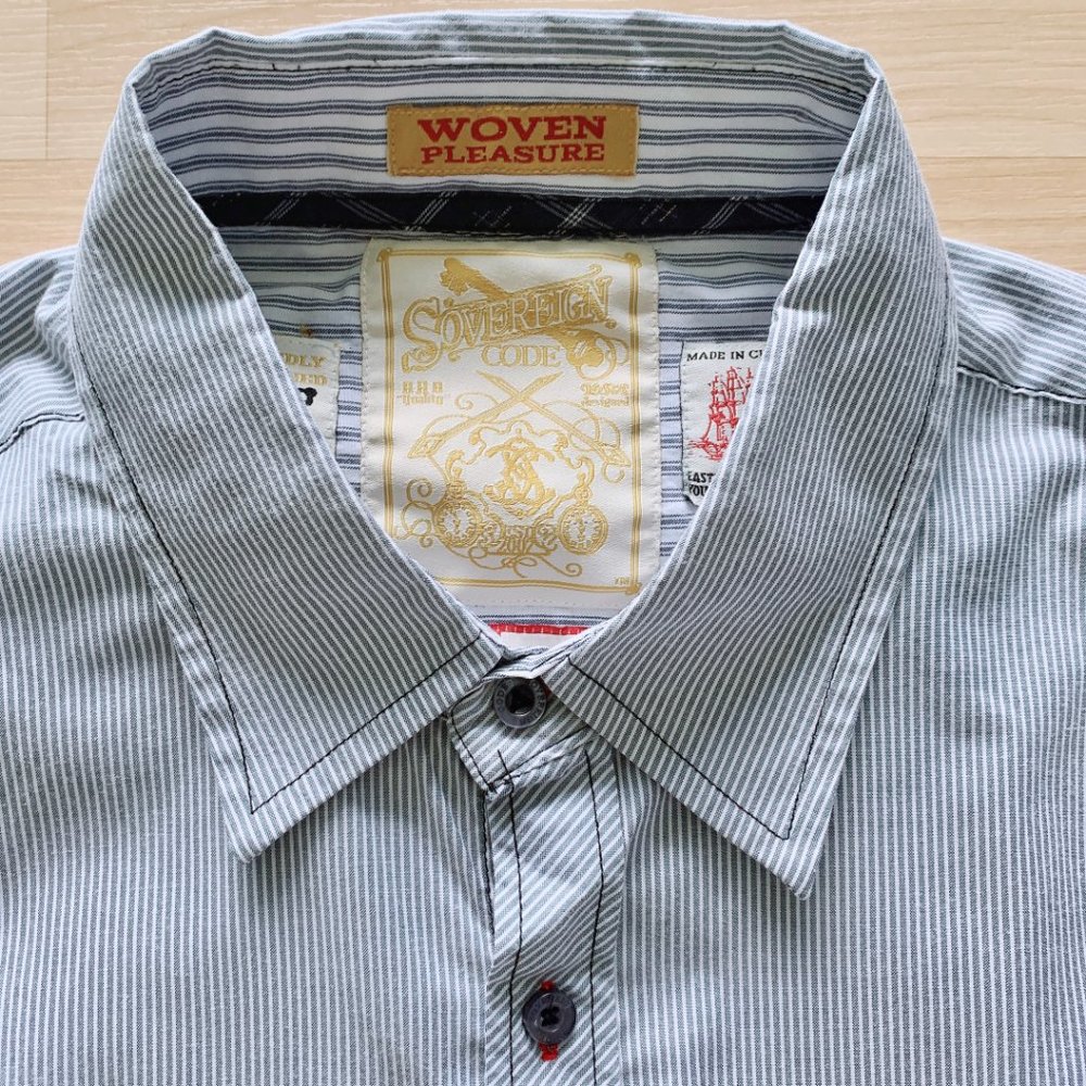 Sovereign Code Striped Pockets Button Front Shirt - Picture 12 of 15